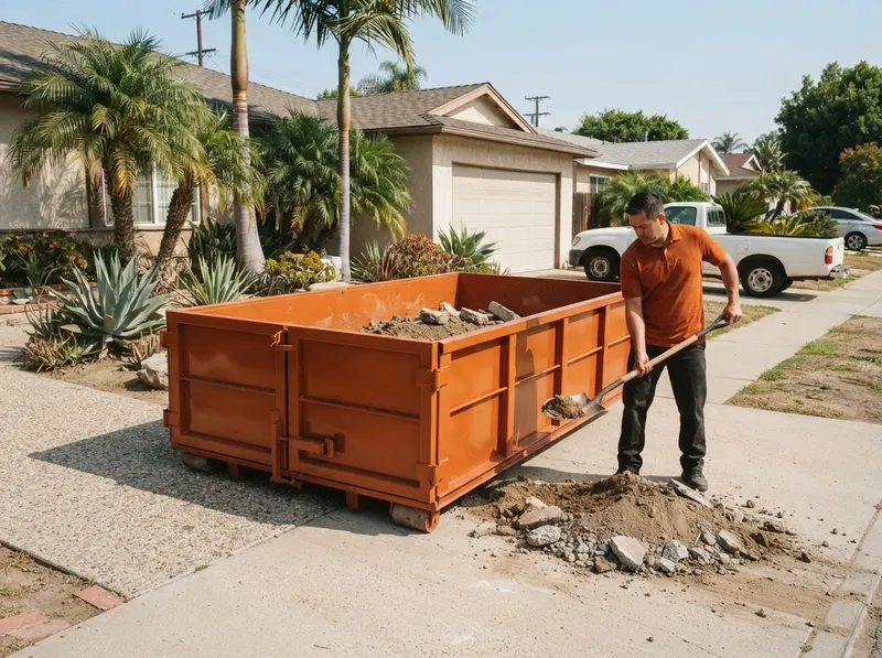 10-Yard Low-Boy Dirt and Concrete Dumpster in Los Angeles, CA